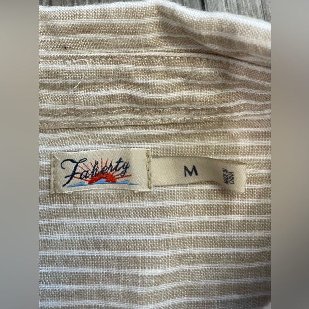 FAHERTY Linen Laguna Maxi Dress in Gus-Golden Sun Striped Size Medium - Picture 3 of 11